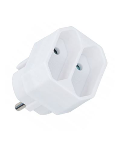 Rozgałęźnik wtyczkowy 2 gniazda b/u płaskie