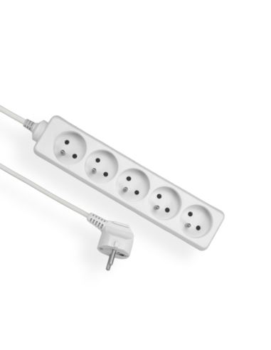 Przedłużacz 5 gniazd 5x2P+Z 3m 3x1,5 biały