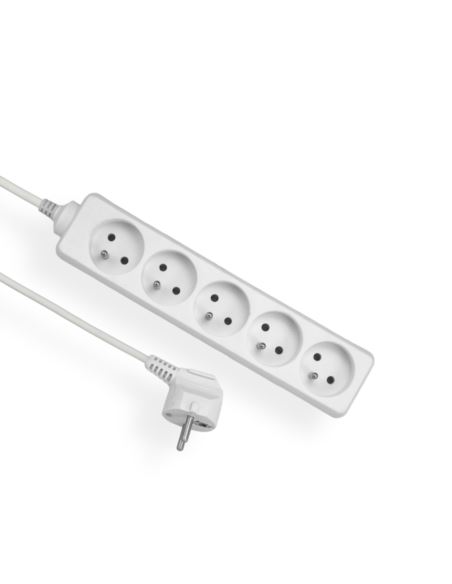 Przedłużacz 5 gniazd 5x2P+Z 3m 3x1,5 biały