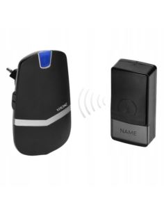 Dzwonek bezprzew.230V LAXAN AC czarny bezbat.