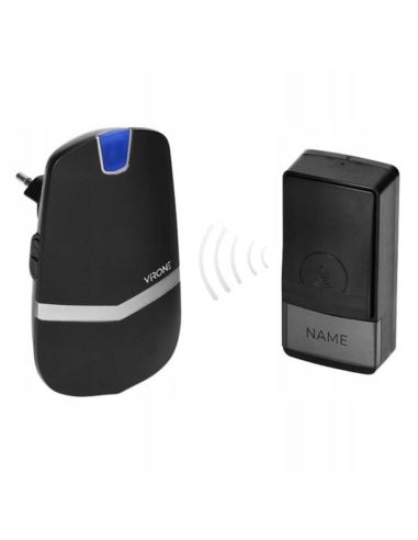 Dzwonek bezprzew.230V LAXAN AC czarny bezbat.