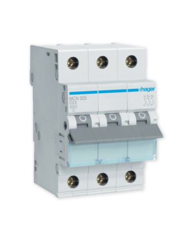 Wyłącznik nadprądowy Hager C25A 3P 6kA AC
