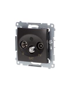 Simon55 Gniazdo antenowe RTV-SAT koń.czarny mat