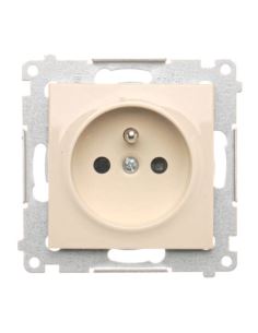 Simon54 Gniazdo pojedncze z/u  kremowe