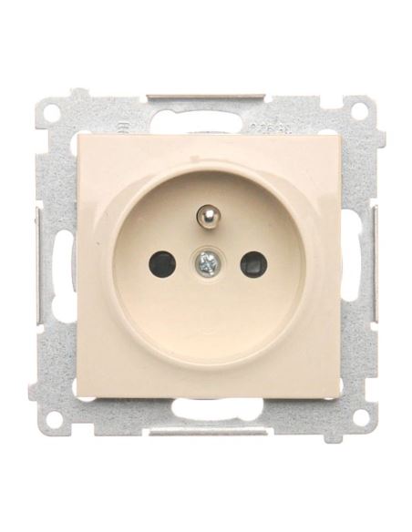 Simon54 Gniazdo pojedncze z/u  kremowe