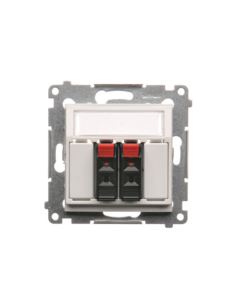 Simon54 Gniazdo głośnikowe 2-krotne z polem opis.