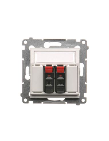 Simon54 Gniazdo głośnikowe 2-krotne z polem opis.