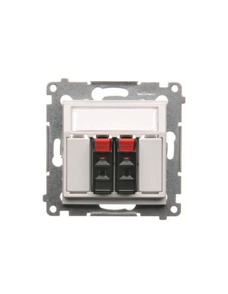 Simon54 Gniazdo głośnikowe 2-krotne z polem opis.