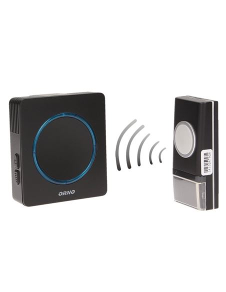 Dzwonek OPERA DC bateryjny czarny IP44 100m