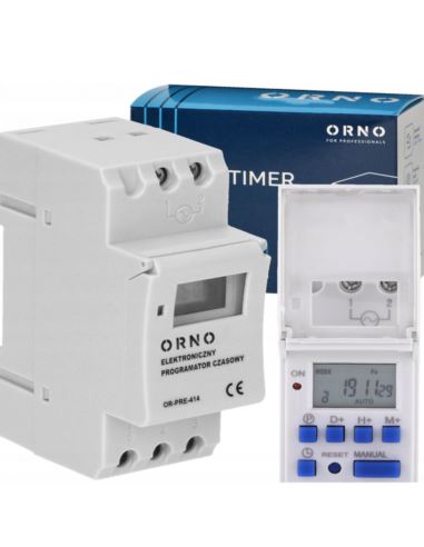 Elektroniczny programator czasowy 230V szyna DIN