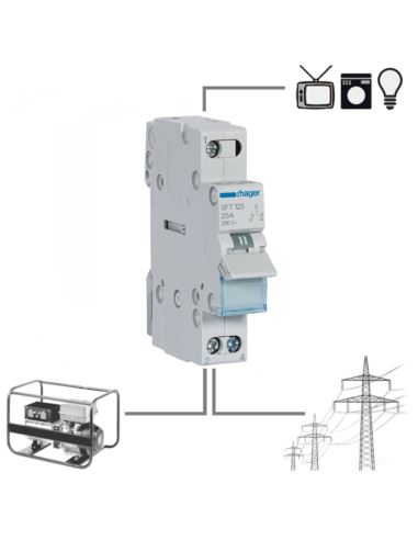 Przełącznik SFT125 25A 1P modułowy 1-0-2 Hager