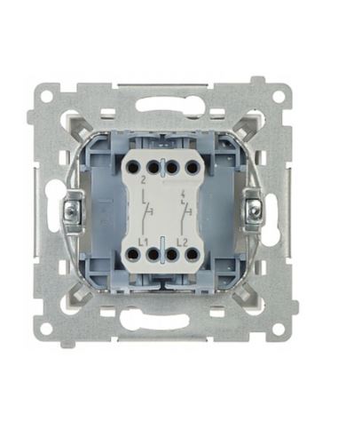 Simon54 Przycisk podwójny chwilowy zwierny biały