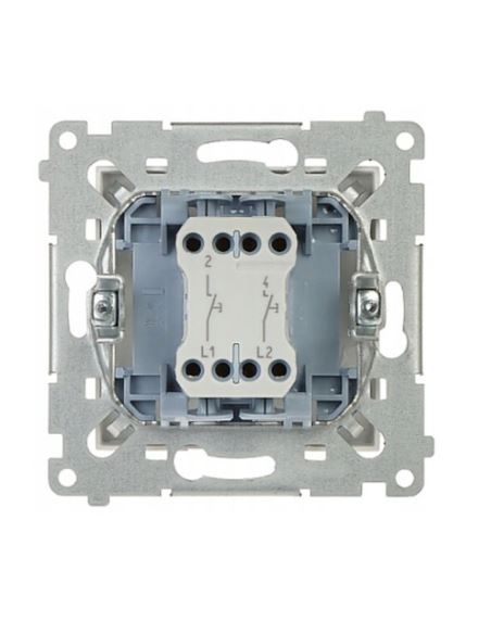 Simon54 Przycisk podwójny chwilowy zwierny biały