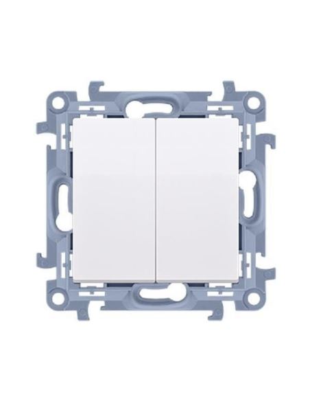 Simon10 Przycisk podwójny biały