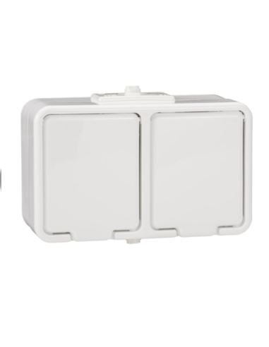 Gniazdo elektryczne podw. CEDAR 2x2P+Z białe