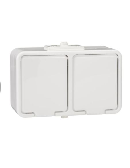 Gniazdo elektryczne podw. CEDAR 2x2P+Z białe