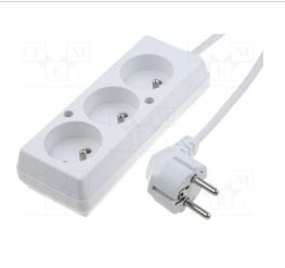 Przedłużacz elektryczny PS-370/3,0m bia 3x2P+Z 10A