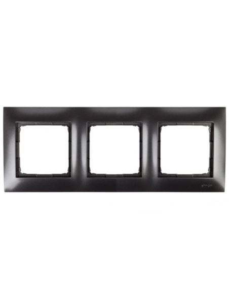 Simon54 Ramka potrójna antracyt 3 pola