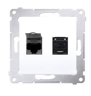 Simon54 Gniazdo komp. podwójne 2x RJ45 kat6 białe