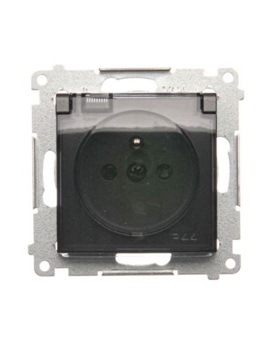 Simon54 Gniazdo pojedyńcze z/u IP44 antracyt