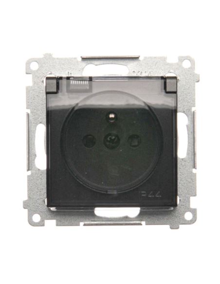Simon54 Gniazdo pojedyńcze z/u IP44 antracyt