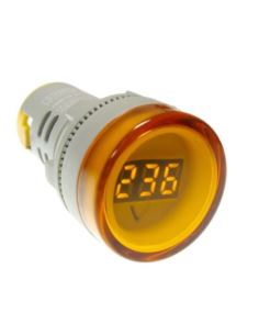 Kontrolka LED 220V żółta 22mm z miernikiem -00027