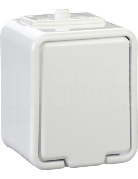 Gniazdo elektryczne pojed. CEDAR 2P+Z białe/czarne