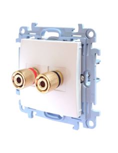 Simon10 Gniazdo głośnikowe poj. dla wyj 6mm2 biały