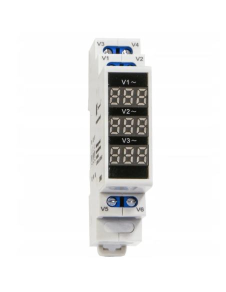 Modułowy miernik napięcia 3-faz SPMV3 Spamel DIN