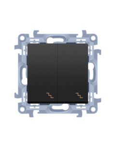 Simon10 Łącznik schodowy podwójny czarny mat