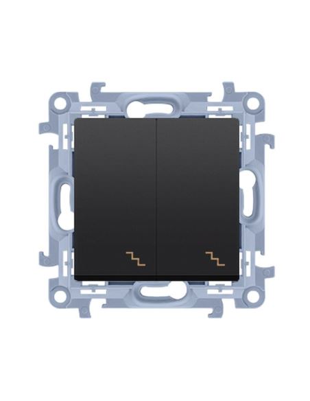 Simon10 Łącznik schodowy podwójny czarny mat