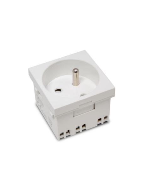 Gniazdo modułowe 230V z uziemieniem 1-krotne 45x45