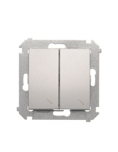 Simon54 Łącznik schodowy podwójny srebrny mat