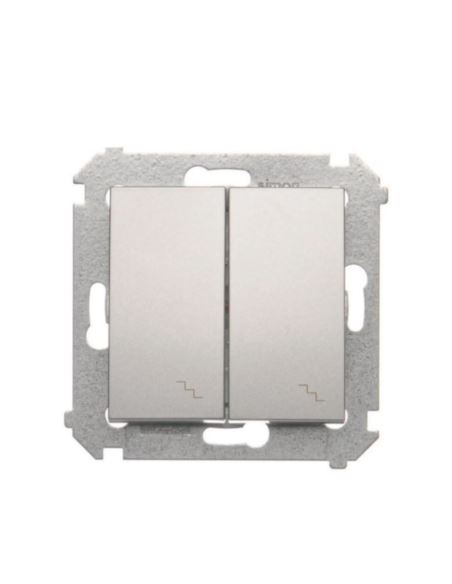 Simon54 Łącznik schodowy podwójny srebrny mat