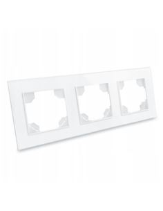 Ramka szklana 3 Socket - White R