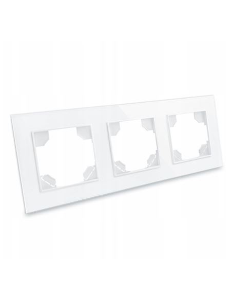 Ramka szklana 3 Socket - White R