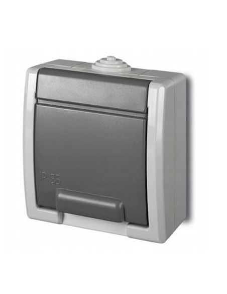 AQUANT 2K gn. nt. poj. z uziem IP55 szary