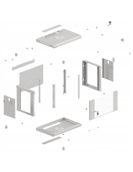 Szafa RACK wisząca 19" 6U 540x350mm szara