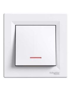 ASFORA Łącznik jednobiegunowy podświetlany biały