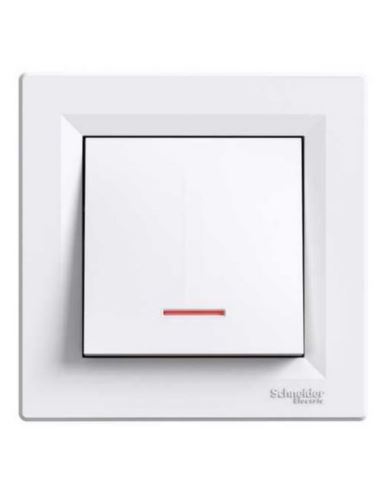 ASFORA Łącznik jednobiegunowy podświetlany biały