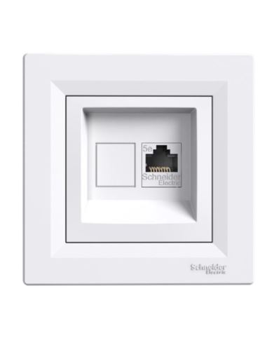 ASFORA Gniazdo komputerowe poj. RJ45 kat.5e biał