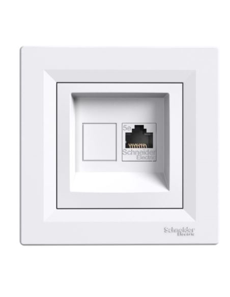 ASFORA Gniazdo komputerowe poj. RJ45 kat.5e biał