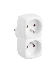 Rozgałęźnik elektryczny 2 gniazda z uziemieniem