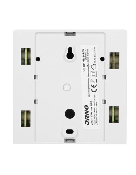 Dzwonek Quarto AC 230V dwutonowy DING-DONG biały