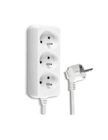Przedłużacz 3 gniazda z uziemieniem 5m biały