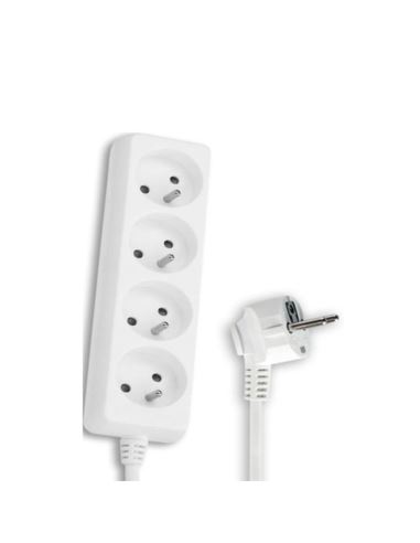 Przedłużacz 4 gniazda z uziemieniem 3m biały