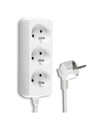 Przedłużacz 3 gniazda z uziemieniem 3m biały