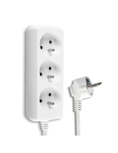 Przedłużacz 3 gniazda z uziemieniem 1,5m biały