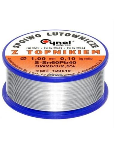 Cyna 100g 1mm PS LC60-SW26 spoiwo SN60PB40 CYNEL