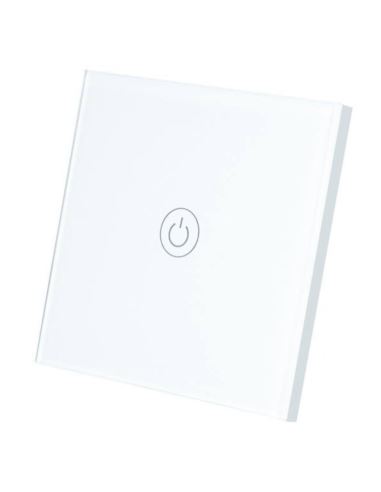 Wyłącznik światła dotykowy pojedyncz szklany biały